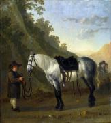 Картина Мальчик держит серую лошадь, Абрахам ван Калрает